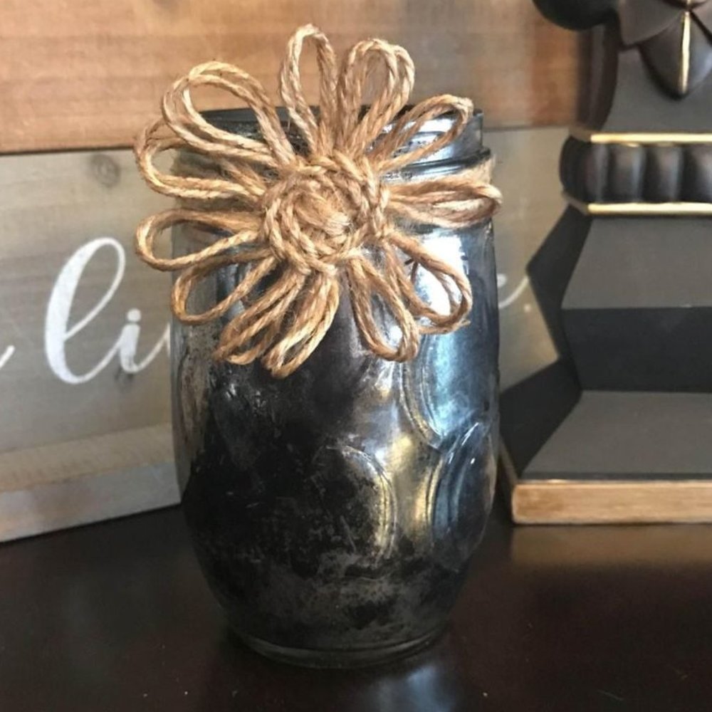 Handmade Imitation Aged Mercury Glass Jam Jar (Version 1)